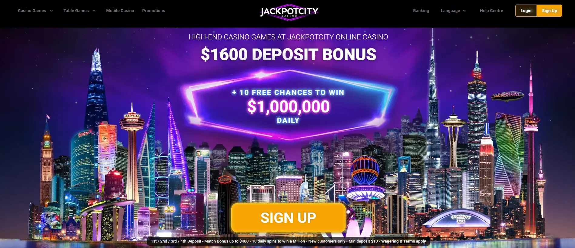 Jackpot City minimum deposit JackpotCity