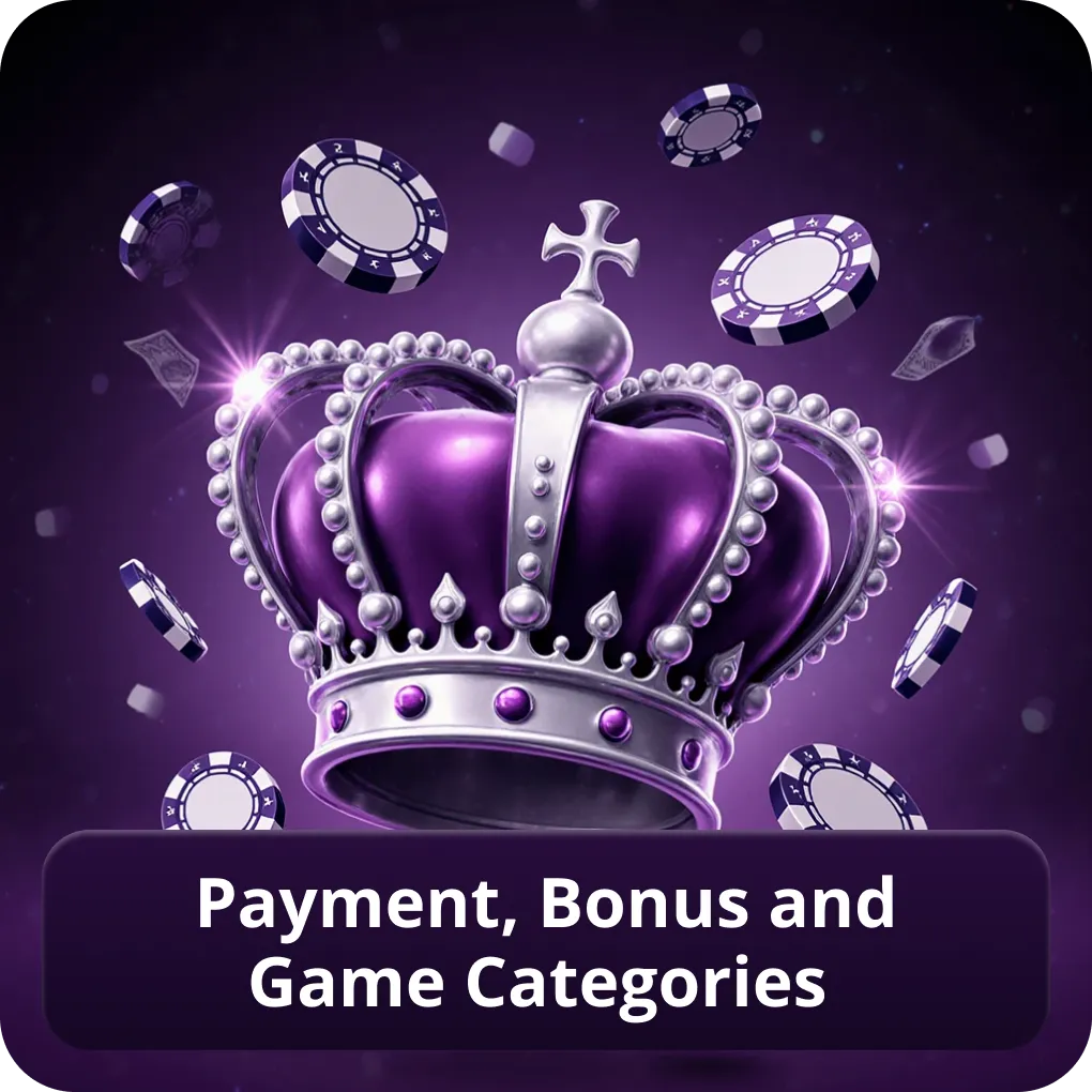 Payment, bonus and game categories